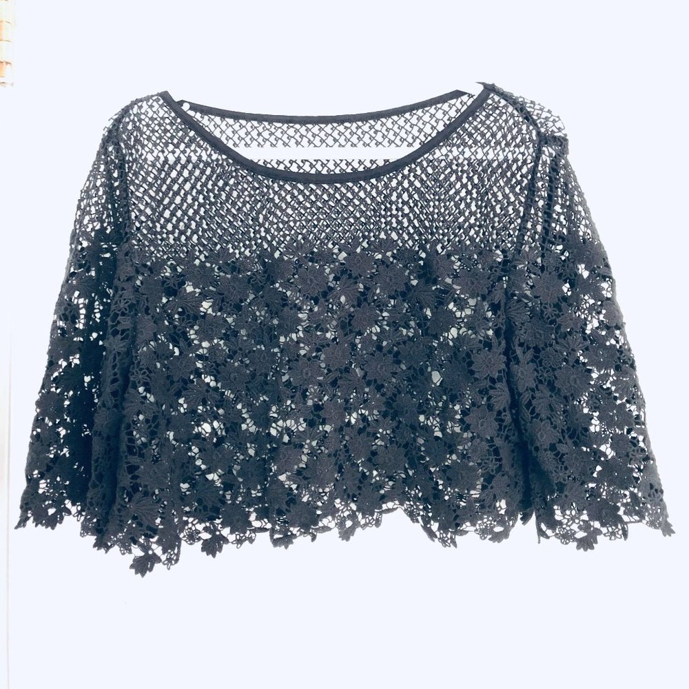 Black Lace Crop Top